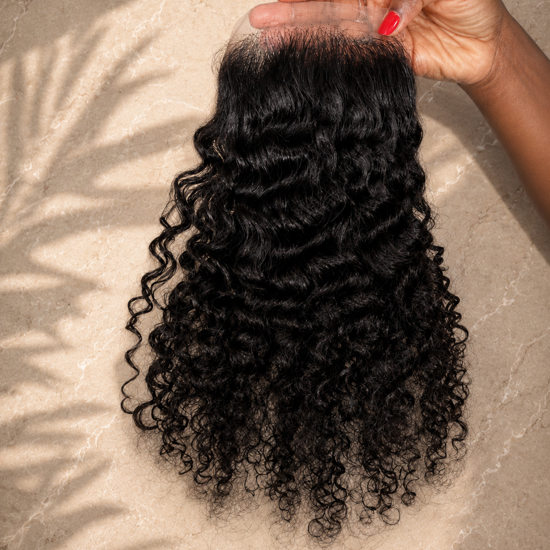 Closure 6x6 Indienne HD Curly Raw Hair — Donneur Unique