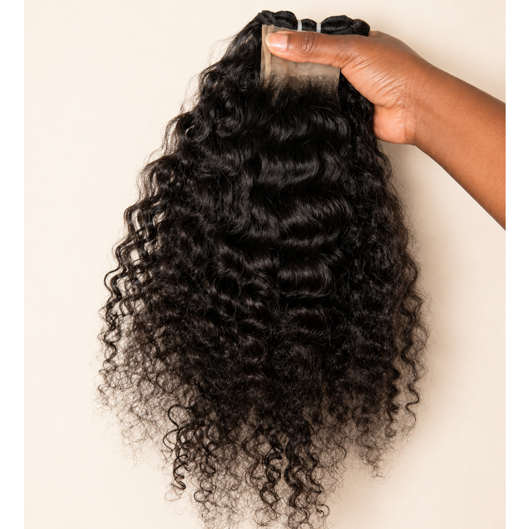 Pack Curly Indien — 2 Bundles + Closure 6x6 | Donneur Unique