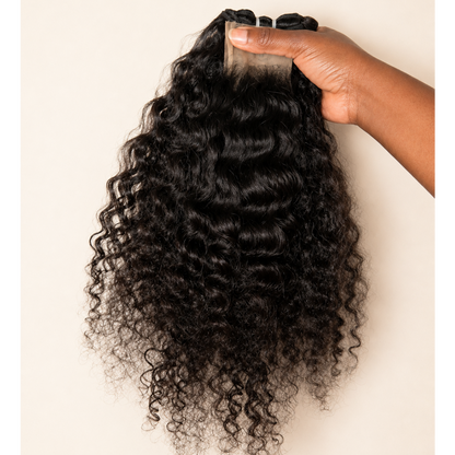 Pack Curly Indien — 2 Bundles + Closure 6x6 | Donneur Unique