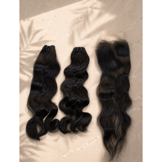 Pack Lua Soft Wave — 2 Bundles + Closure 6x6 | Donneur Unique Vietnamien