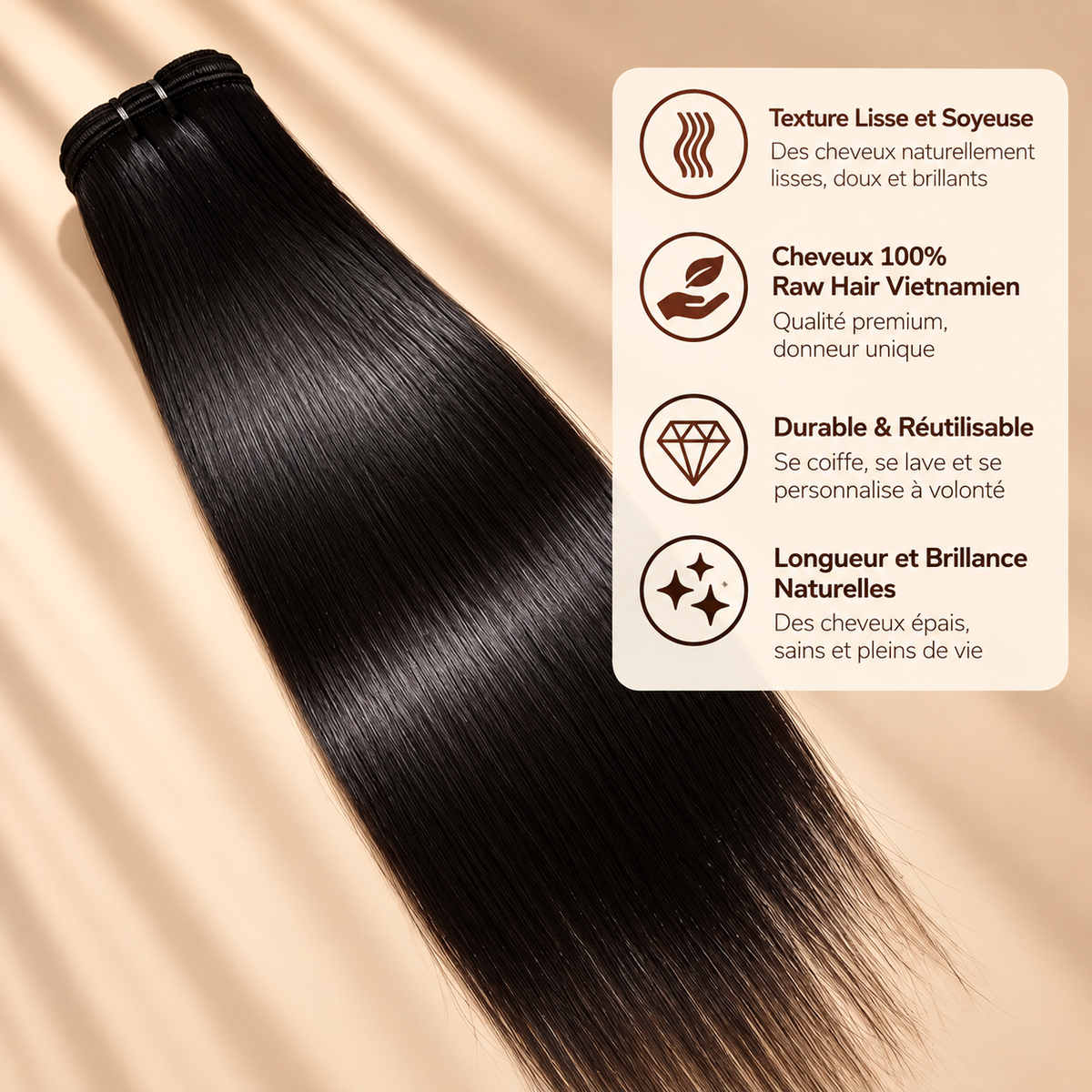 Tissage Vietnamien — Lua Silk Raw Hair — Donneur Unique
