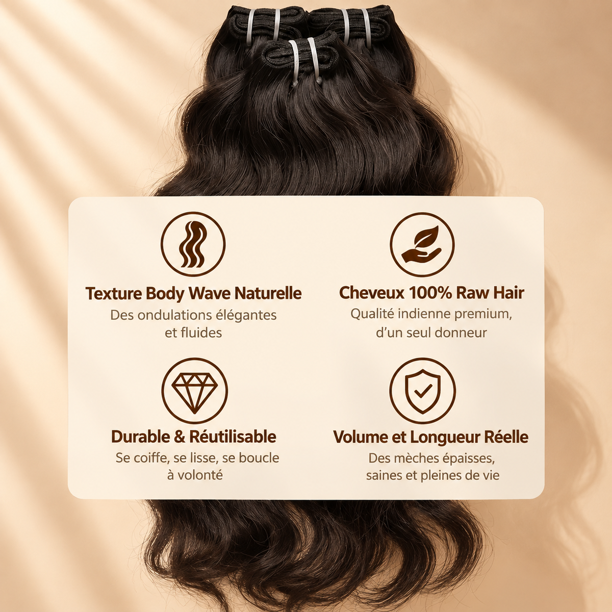 Pack Body Wave — Raw Hair Indien, Donneur Unique | Collection Sundari