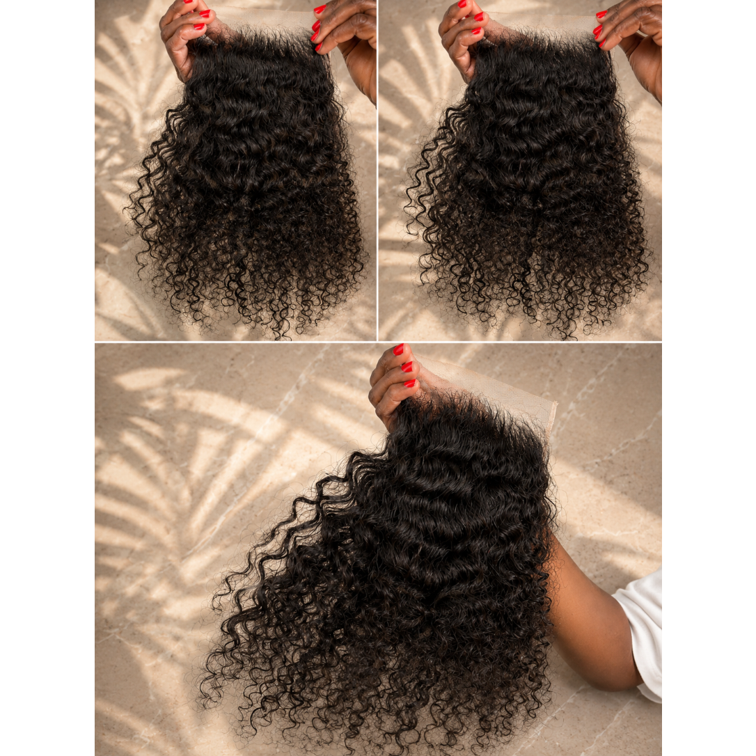 Closure 6x6 Indienne HD Curly Raw Hair — Donneur Unique