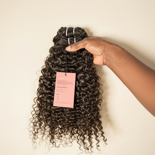 Tissage Indien Sundari Curl Raw Hair - fond ivoire Luxéa