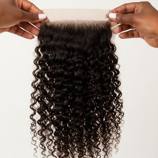 Closure 6x6 Indienne HD Curly Raw Hair - fond ivoire - Luxéa Hair Paris